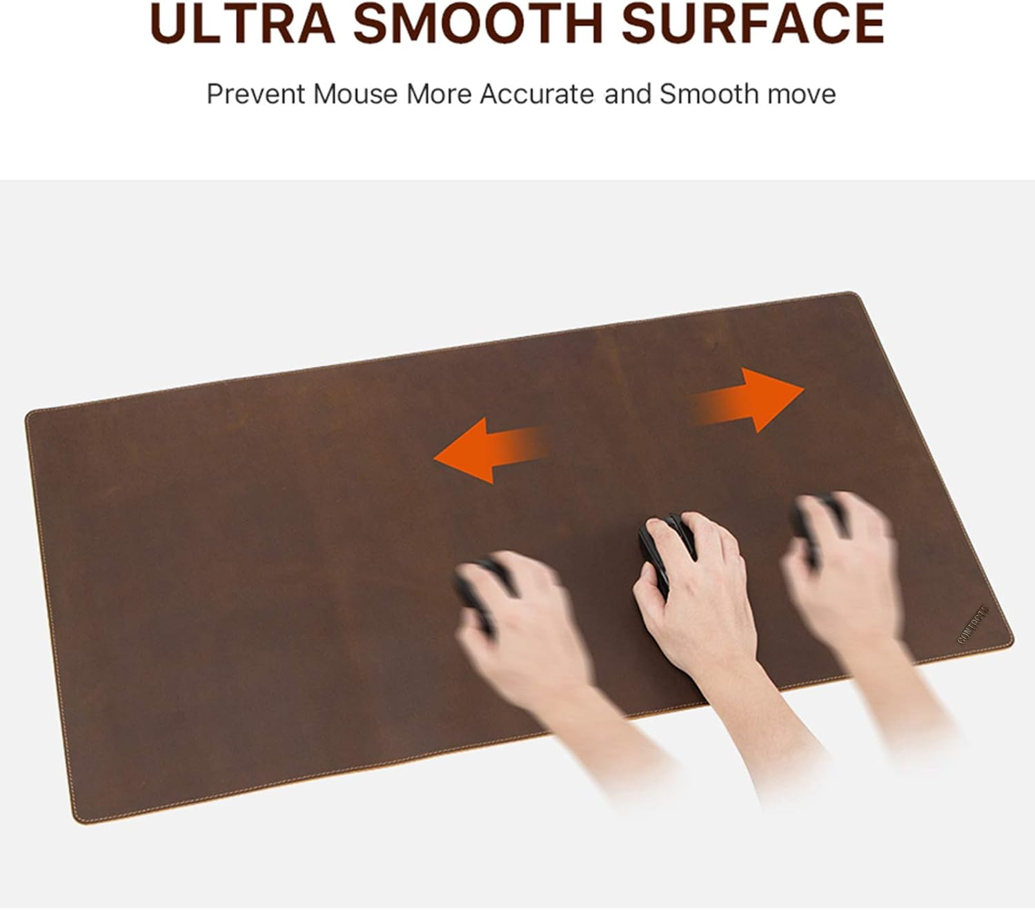 CONTACT'S FAMILY 90X45Cm Crazy Horse Leather Genuine Leather Extended Mouse Pad