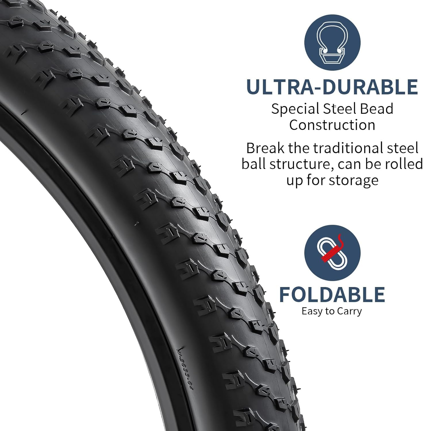 Yunscm 2 Pcs,27.5X2.40 Bike Tires,27.5X2.40 60-584 Bike Tyres + Bike Inner Tube Schrader Valve 32Mm+Rim Strap+Tire Lever,Mountain Bike Tire 27.5 2.40,MTB Tire 27.5X2.40,Y-151 image number 4