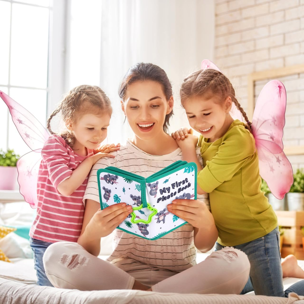 Hemobllo Baby Photo Album: Baby Cloth Book - My First Family Photo Book Holds 17 6X4 Inch Pictures Keepsake for Shower Newborn Toddler Boy Girl image number 5