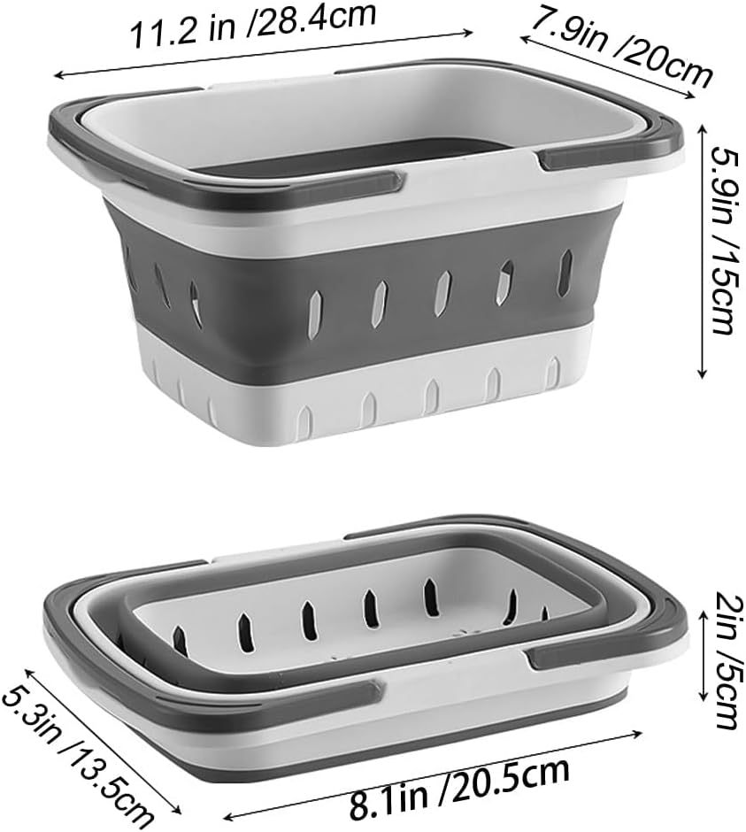 LABUBU Portable Folding Plastic Bath Caddy with Handle, Perforated, Travel Bathroom Organizer for Bedroom, Bathroom, Shower, Dorm Room, Camping and RV Use (Grey, 1 Pack) image number 4