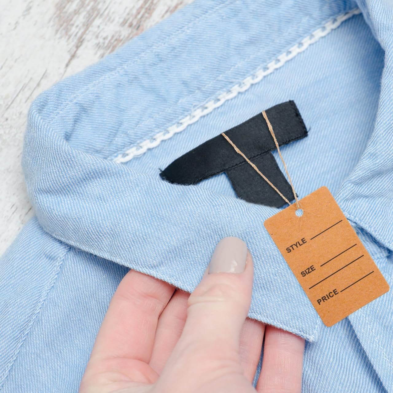 ULTECHNOVO Tags - 200Pcs Hang Tag String, Store Tags Clothing Writable Paper Clothes Size for Clothes Retail Store image number 2