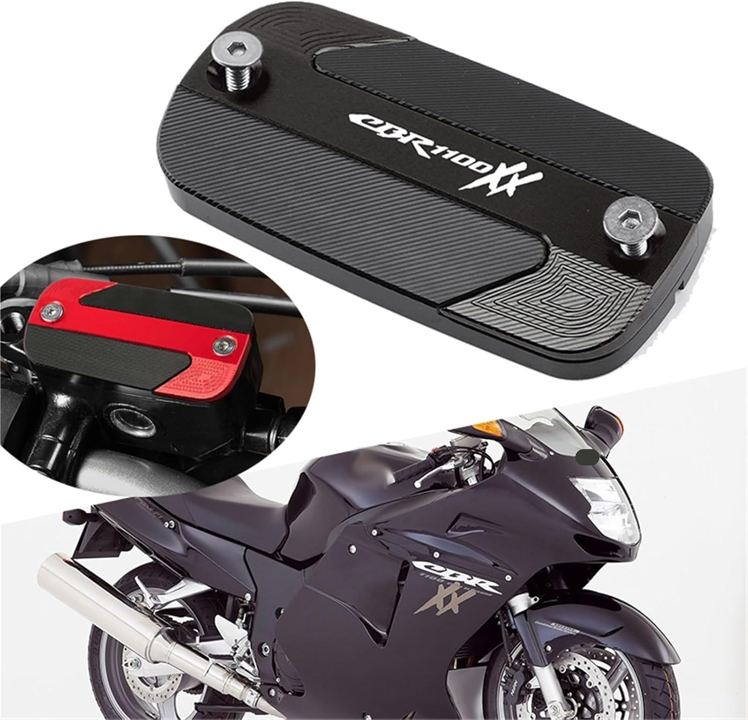 KJJKMJHU Fit for H0NDA CBR1100XX CBR 1100 XX Cbr1100Xx 1997-2004 Motorcycle Front Brake Fluid Reservoir Tank Cover NEW Oil Cup Cap(1 Piece Titanium) image number 4