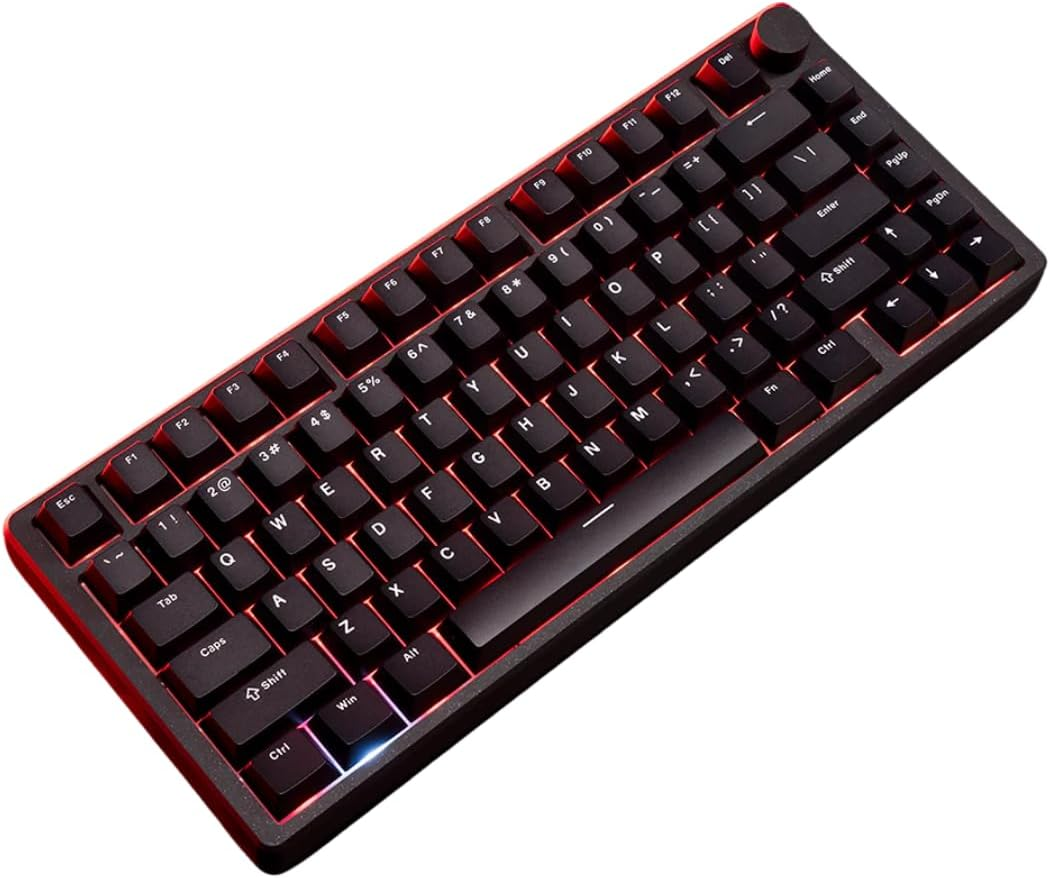 Aftershock ODEN75 Wireless Mechanical Gaming Keyboard | Keyboard 75% | Wireless/Bluetooth | Snow Leopard V2 Linear Switches | Black Gaming Keyboard image number 5