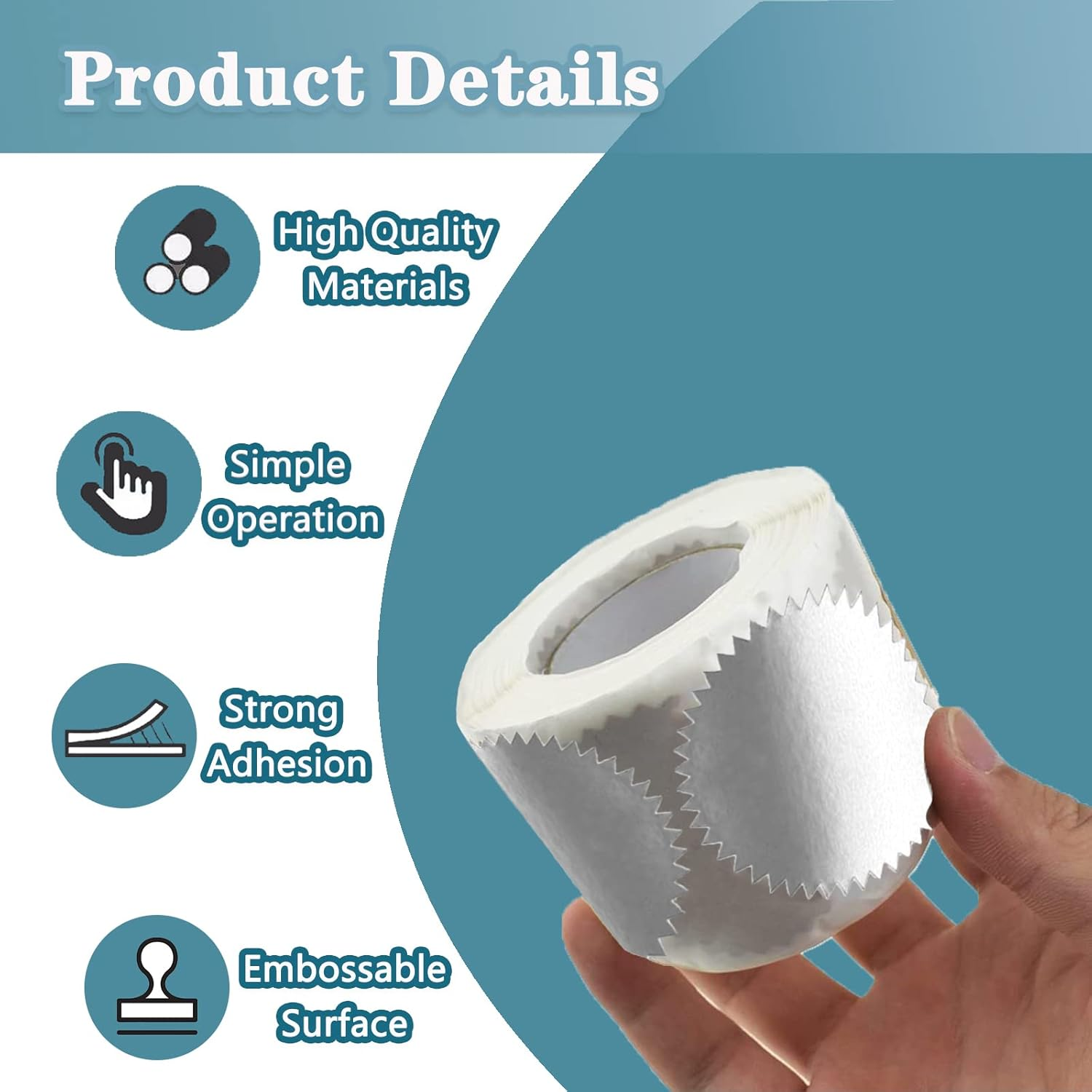 Certificate Award Seals, Silver Metallic Stickers with Serrated Edge 2'' Wafer Seals Labels for Envelopes, Package, School, Business - 250 PCS image number 5