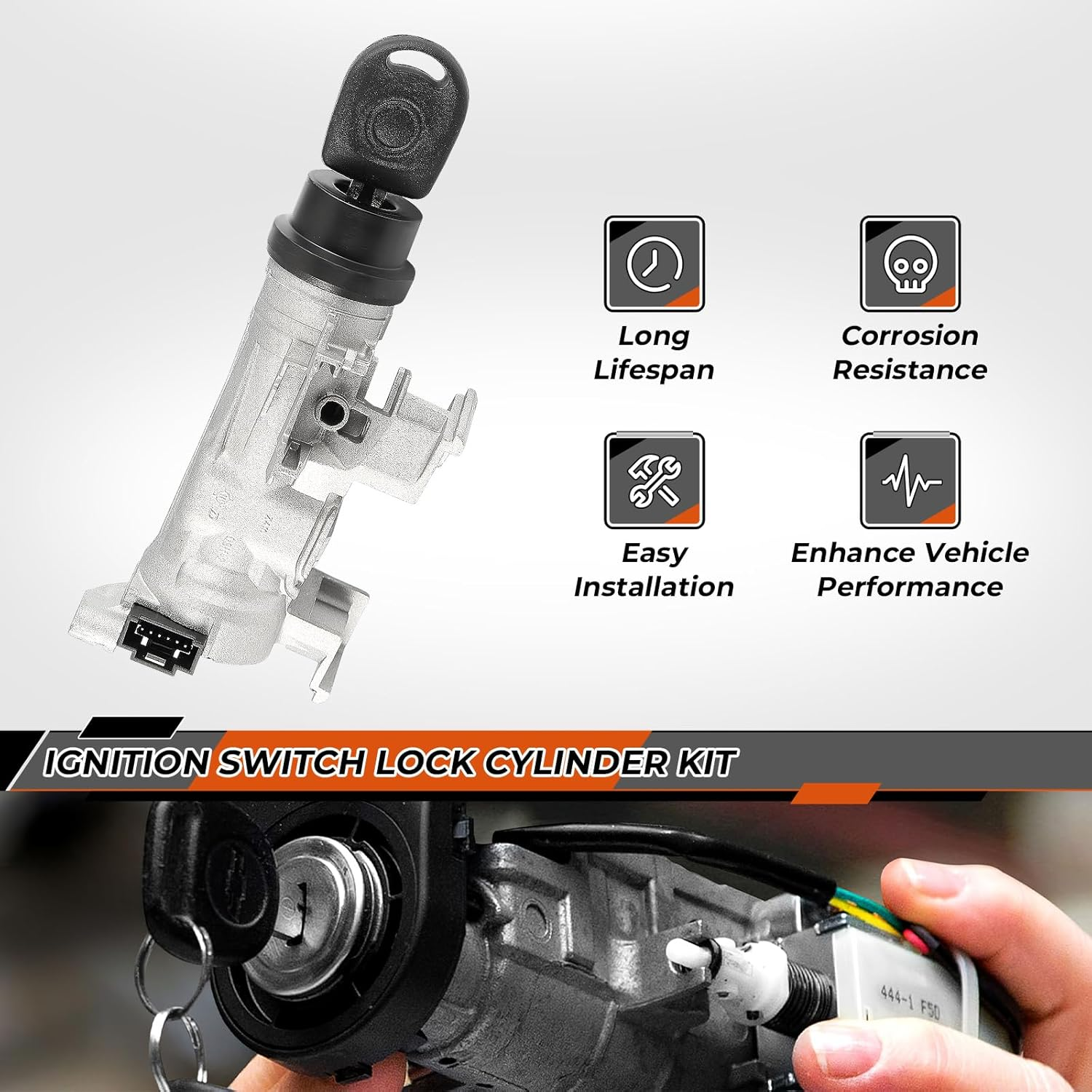 Ignition Switch Kit Lock Cylinder for Volkswagen VW Golf Jetta 2005-2011 MK5 Audi A3 2003-2013 R8 Replace 1K0905851B 1K0905865 5Q0905865A Ignition Lock Cylinder with Key Ignition Switch image number 6