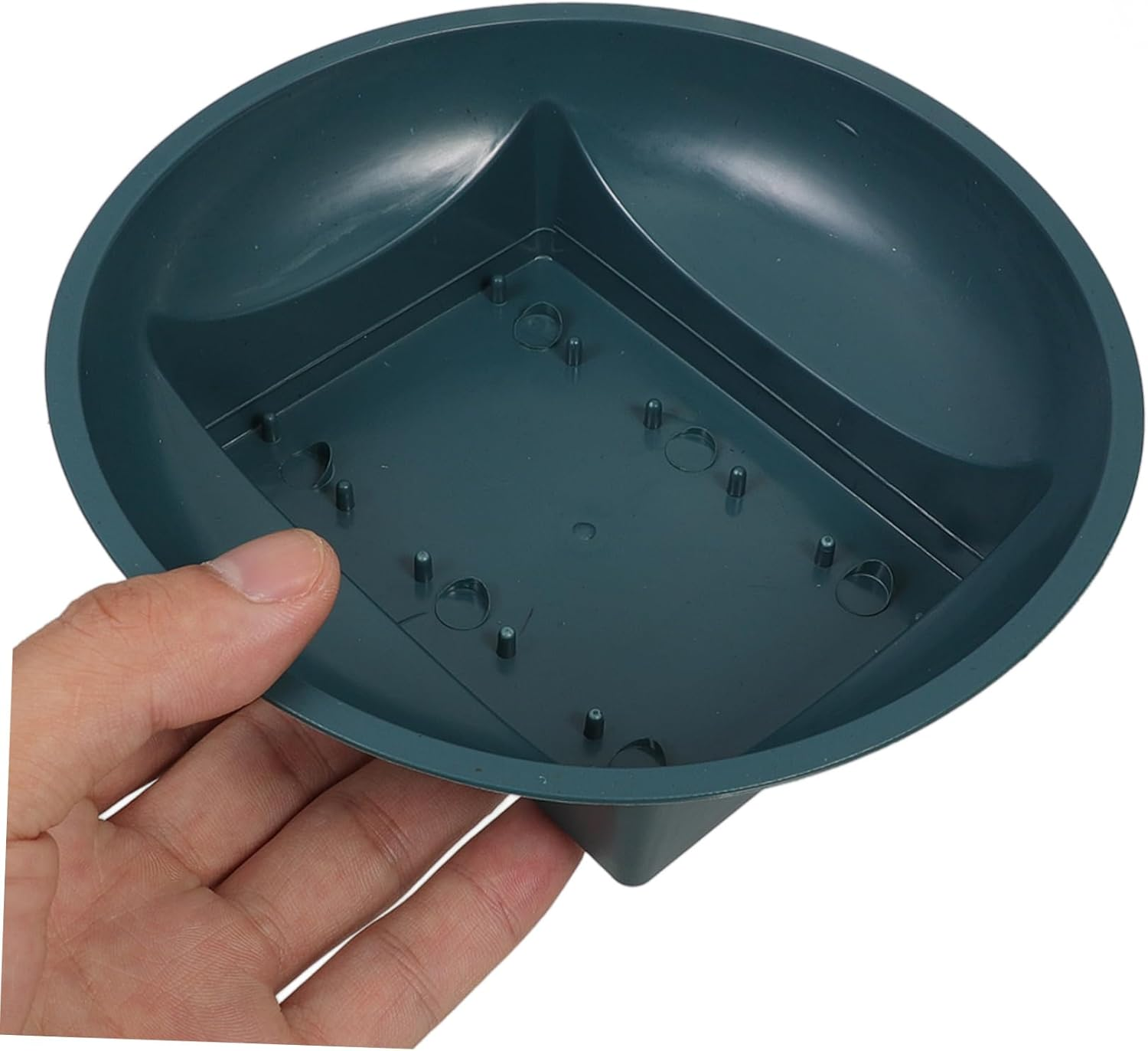 NULYLU 6Pcs Green round Floral Bowls Cemetery Planter Flower Arrangement Holders 16X16X5Cm Indoor Outdoor Yard Plant Bowls Memorial Gardening Supplies image number 1