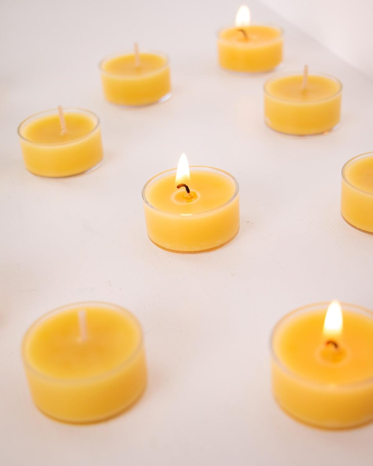 98Pc Australian Made Pure Beeswax Tea Lights, 100% Organic Pure Beeswax Tea-Light Candles, 4Hr Burn Time, Natural Beeswax Tealight Candles, Natural Beeswax Tealights image number 6