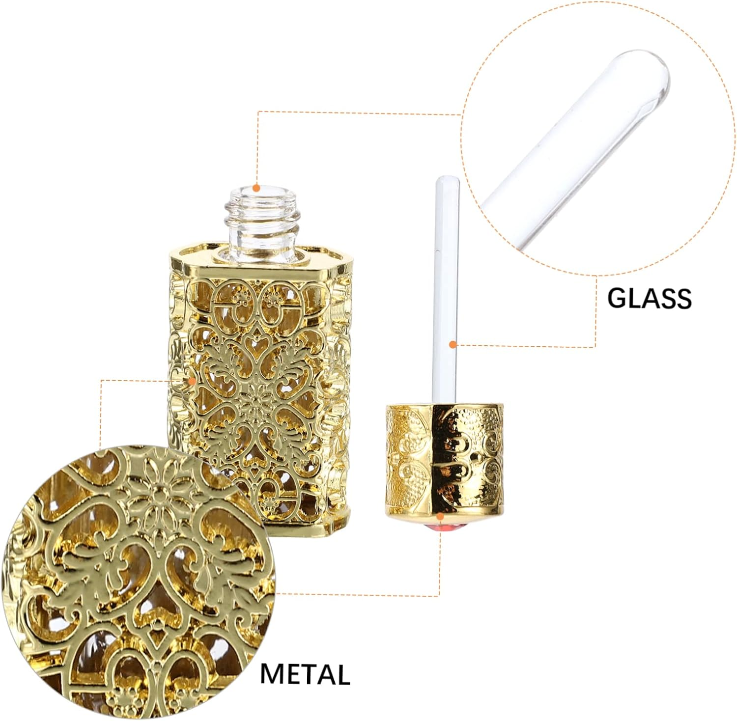 3Pcs Engraved Perfume Essential Oil Storage Bottle Elegant Hollow Design Leak Aromatherapy Crafts Travel Use image number 5