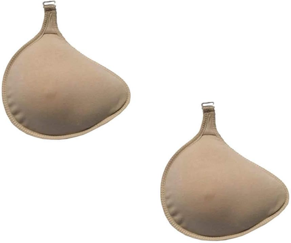 BIMEI 2Pcs Cotton Hook Protect Pocket for Silicone Breast 100% Cotton Protector Sleeve for Breast Cancer (M, Beige &bull;2Pcs Teardrop)