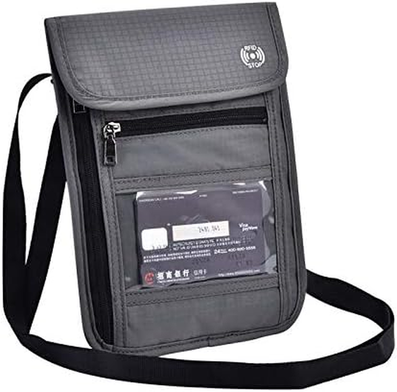 COMPANY LILI Gray Multi-Function Waterproof Nylon Outdoor Bag Single Shoulder Messenger Passport Pocket Wallet ID Holder Pouch for Travelling New