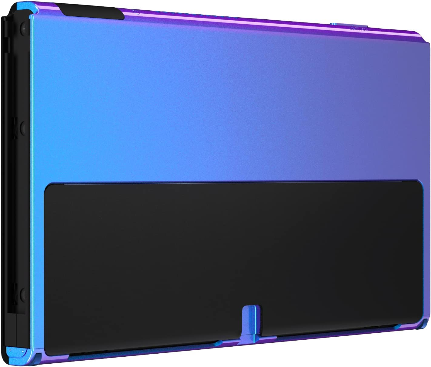Extremerate Chameleon Purple Blue Soft Touch Console Back Plate DIY Replacement Housing Shell Case for Nintendo Switch OLED Console &ndash; Joycon Shell & Kickstand NOT Included