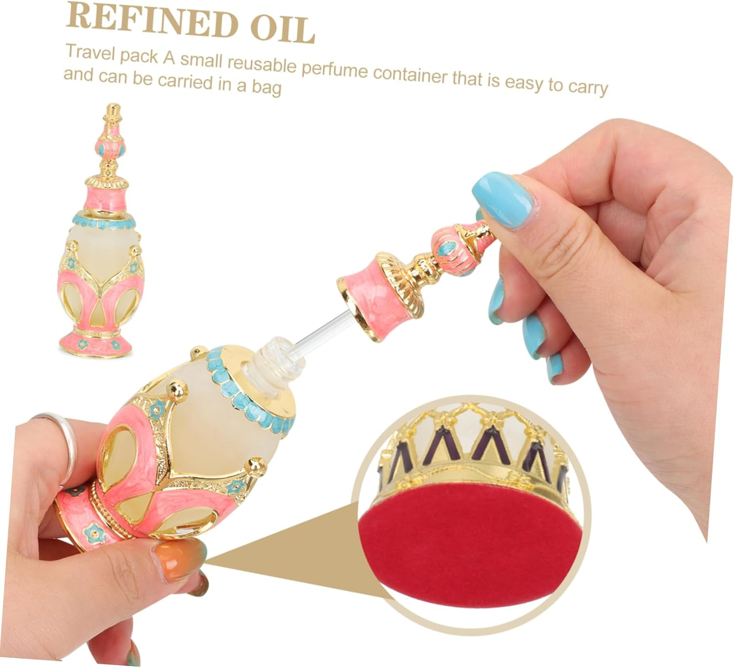 Decorative Essence Bottle Alloy Material for Perfume Packing and Essential Oil Storage Use as Diffuser Bottle for Convenient Aromatherapy the Go