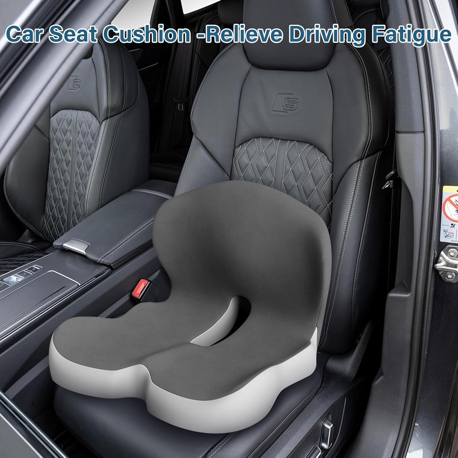 Office Chair Cushion with Lumbar Support Pillow Memory Foam Seat Cushions Ergonomic Dual Layer Integrated Back Pillow for Sciatica Pain Relief for Office Gaming Chair image number 6