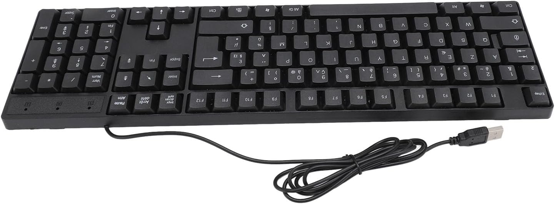 Minority Language Keyboard, Widely Used Sturdy USB Wired Keyboard 104 Keys for Gaming (French AZERTY Layout)
