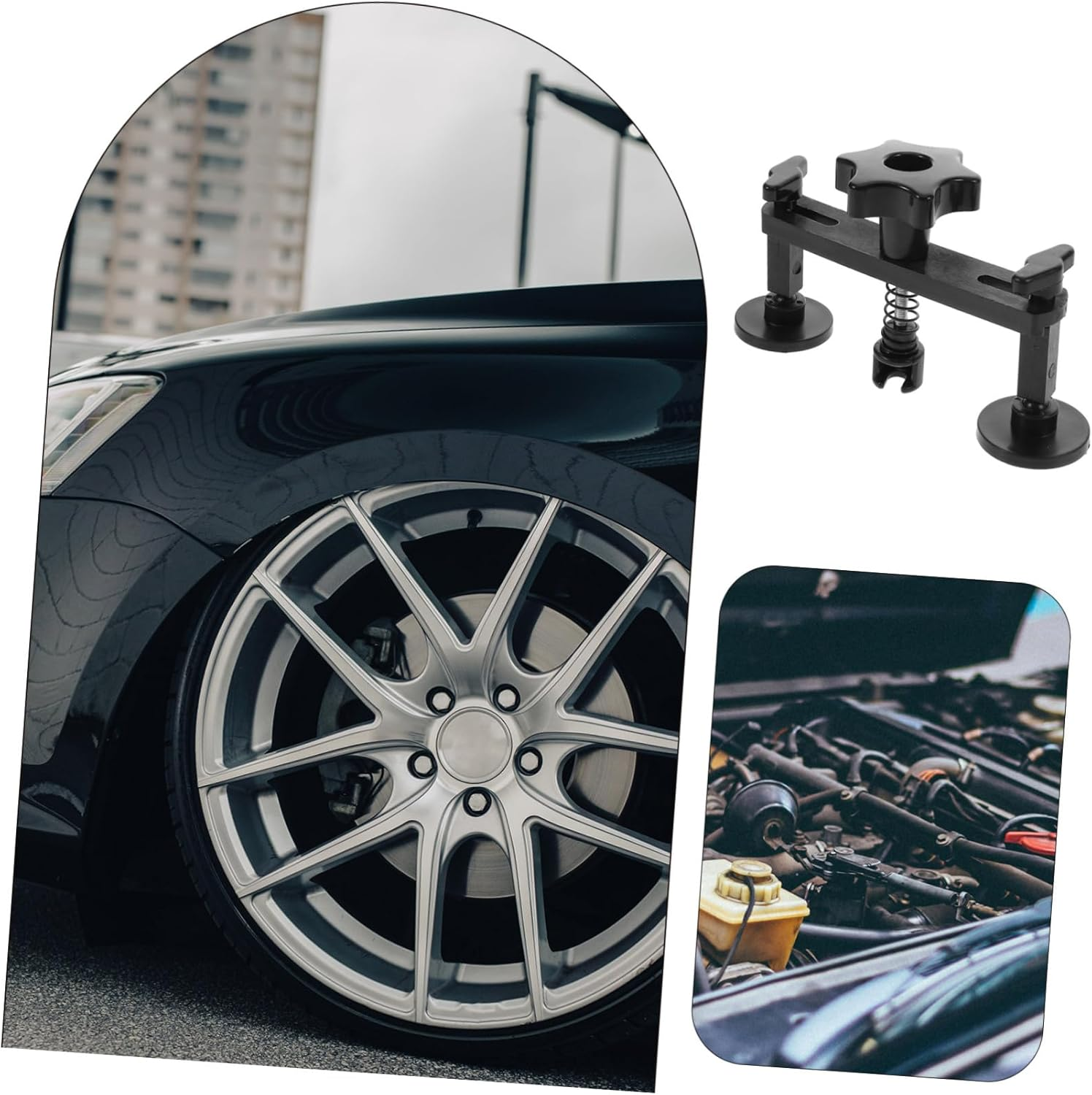 DINHEAROM Dent Tool Kit Suction Cup and 18 Black Glue Tabs for Small and Large Automotive Dents, Hail Damage Repair Set Suitable for Car Bodywork Maintenance image number 2