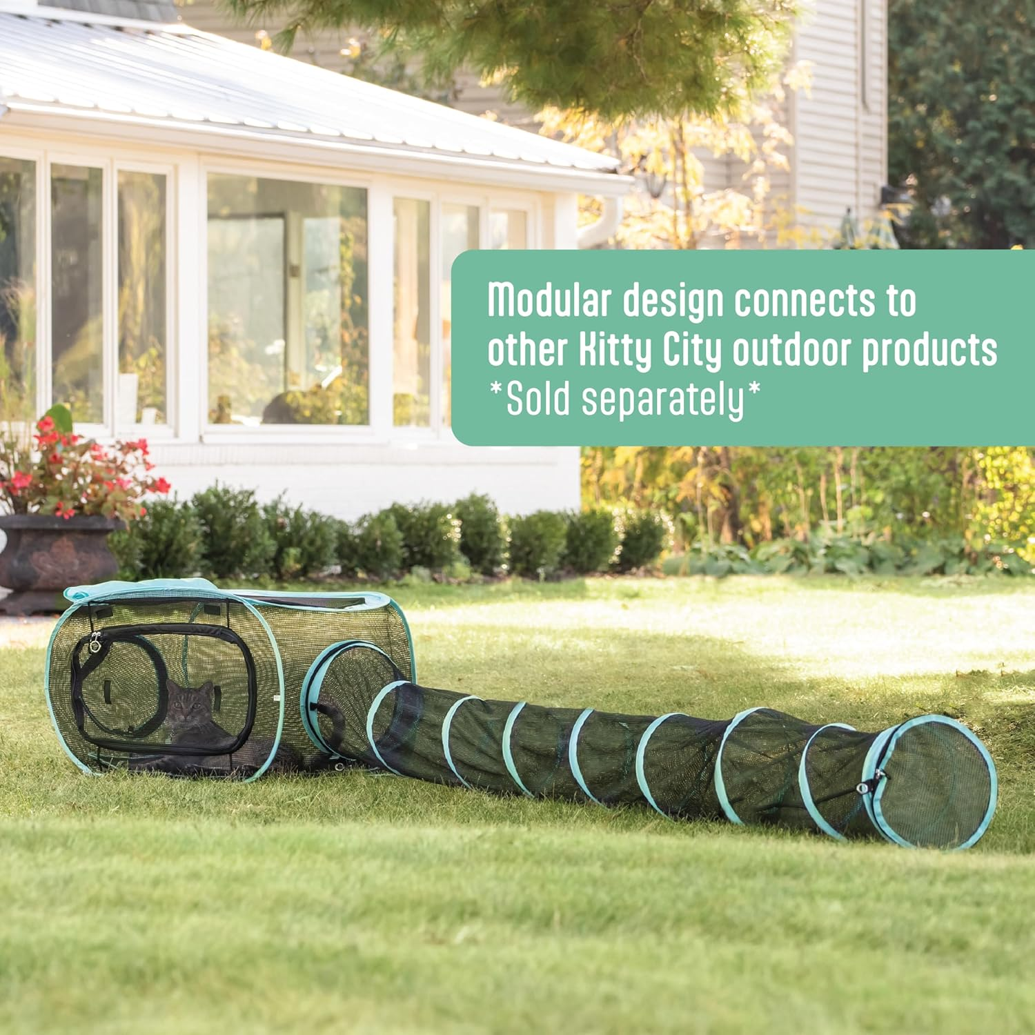 Kitty City Outdoor Catio Furniture and Play Kits for Cats, 20' Tunnel image number 2