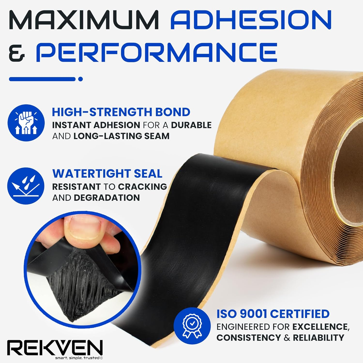 REKVEN - Pond Liner Seam Tape, Double Sided Butyl Adhesive, 3" X 30' image number 2