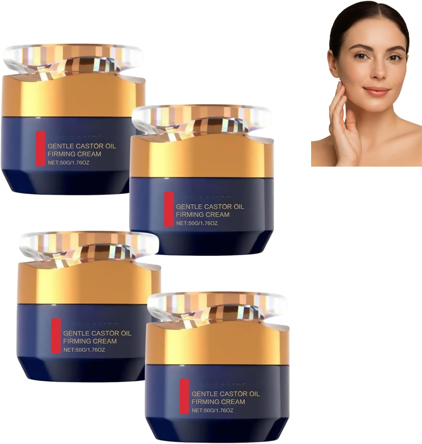 Qingling Anti-Wrinkle Cream, Instant Face Lift with Retinol, Collagen and Castor Oil, anti Aging Face Moisturizer, Skin Tightening Wrinkle Removal for Face Neck Eye (4Pcs)