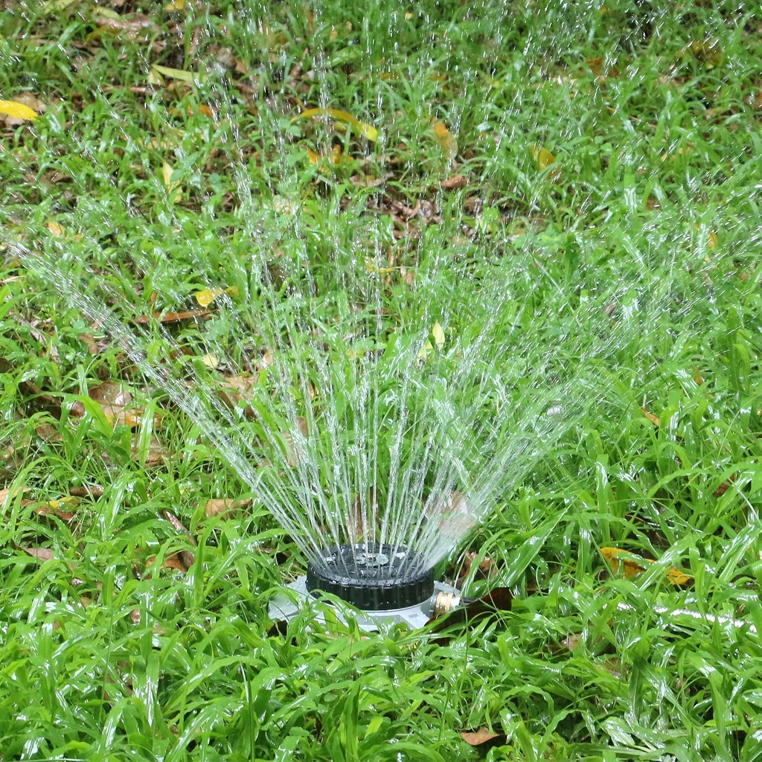 Metal 9-Pattern Turret Lawn Sprinkler, 9 Pattern Garden Sprinkler with Heavy-Duty Metal Base, Great for Small, Shaped, Medium-Sized Yard Areas, Coverage Area up to 1,022 Sq.Ft image number 3