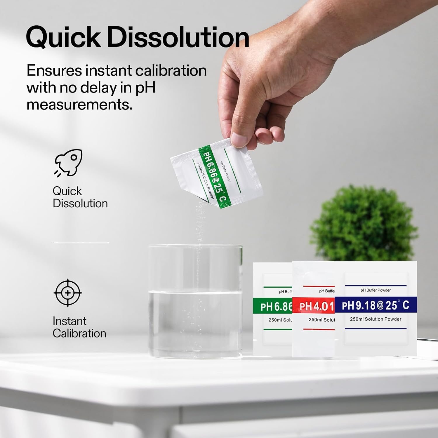 Ph Meter Buffer Solution Powder, 15 Pack, Ph 6.86/4.01/9.18, Ph Buffer Powder for Precise and Easy Ph Tester Calibration for Precise and Easy PH Calibration image number 5