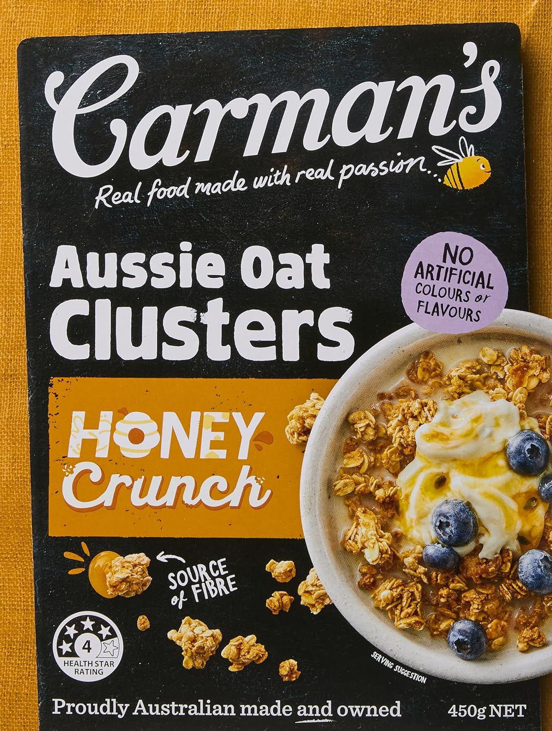 Carman'S Clusters Aussie Oat Honey Crunch 450 G image number 1
