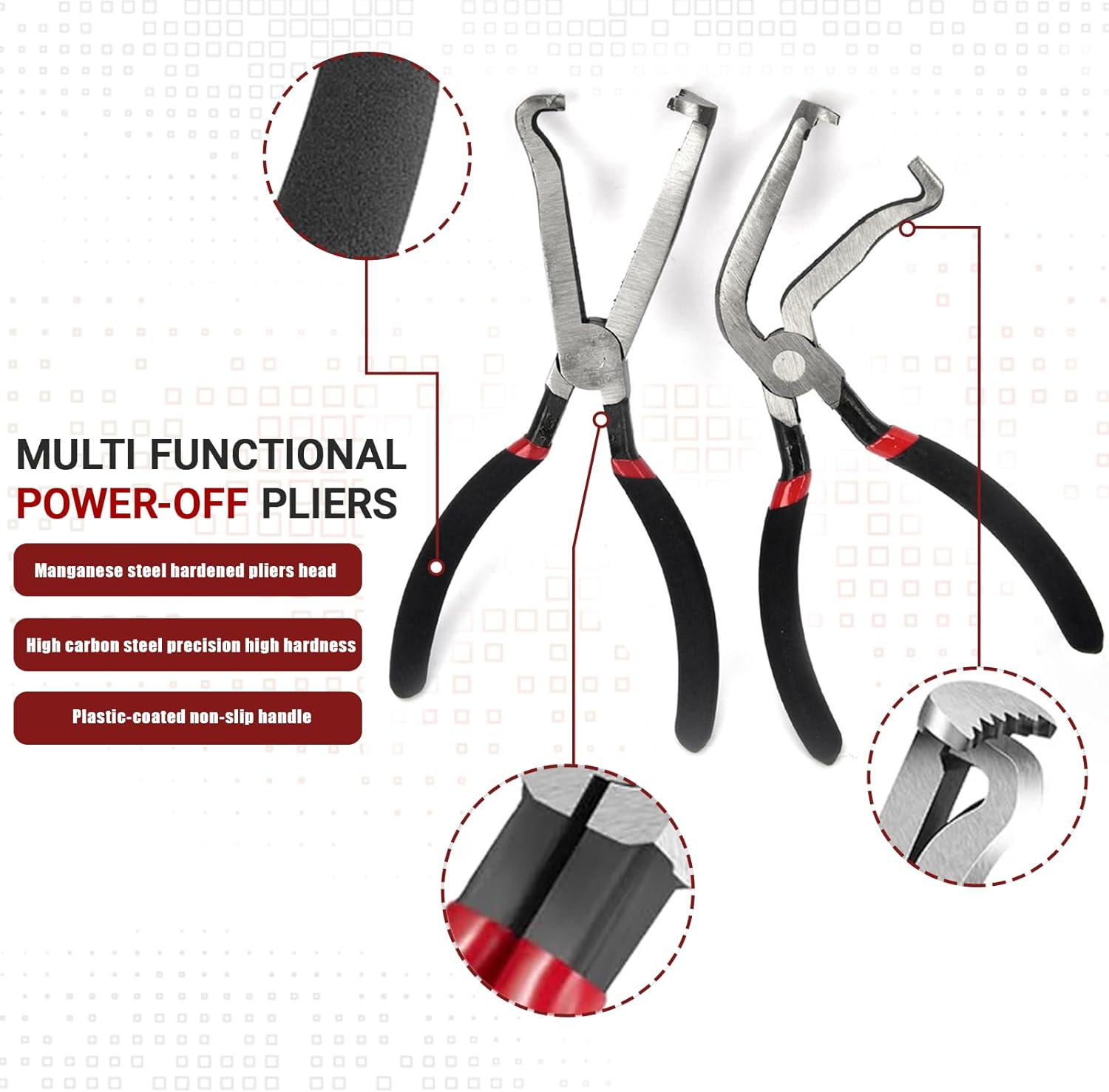 3PCS Electrical Disconnect Pliers Automotive Electrical Connector Pliers Upgraded Spark Plug Pliers Carbon Steel Hose Removal Plier Universal Fuel Line Plier for Car