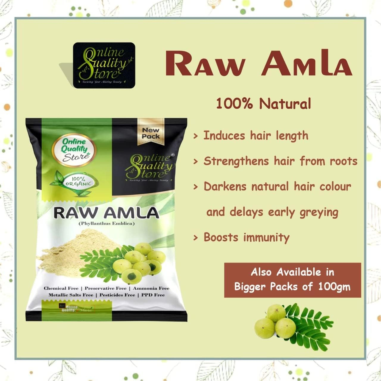 Online Quality Store Herbal Hair Shampoo and Hair Mask (Raw Form -Amla, Reetha, Shikakai, Bhringraj and Hibiscus) Combo Pack for Healthy Hair (Pack of 5)_1000G Hair Care Products image number 1