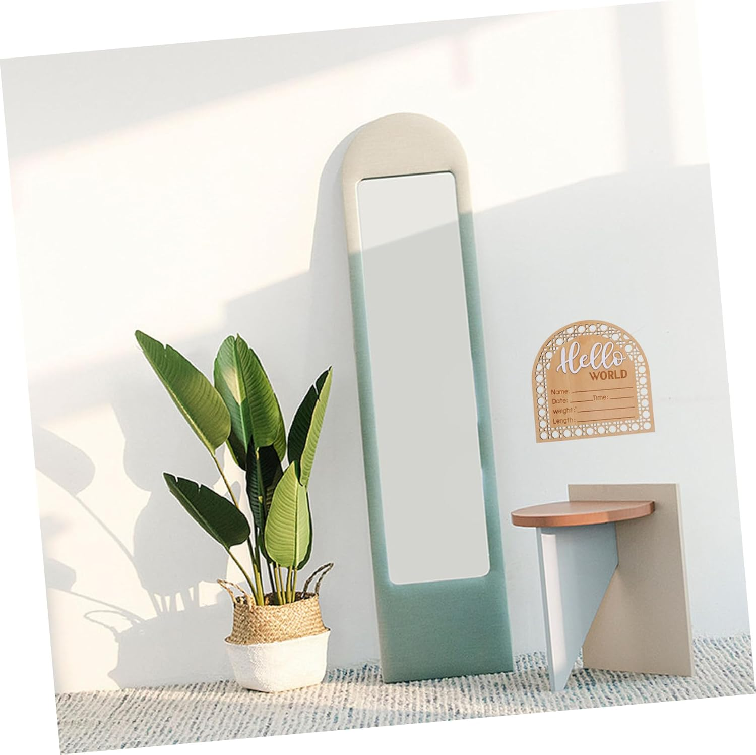 2Pcs Baby Name Announcement Sign Wooden Newborn Birth Announcement Board Nursery for Hospital Newborns Baby Name Sign Cards image number 1