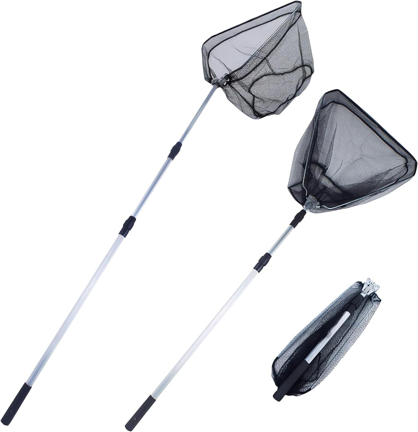 125Cm Telescopic Fishing Net with Pole Handle Foldable Fishing Net for Steelhead,Fly,Safe Fish Catching or Releasing with Fish image number 4