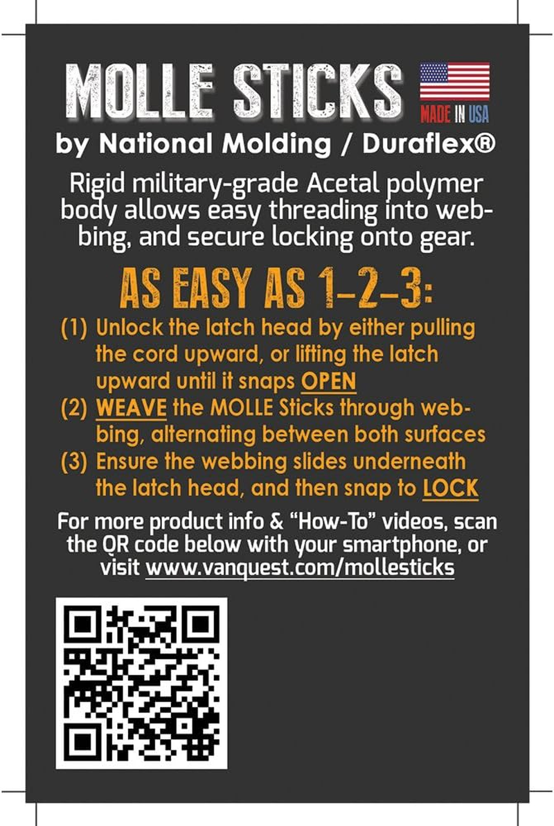 VANQUEST MOLLE Sticks (4 Pack) (Wolf Gray) - Wolf Gray image number 4