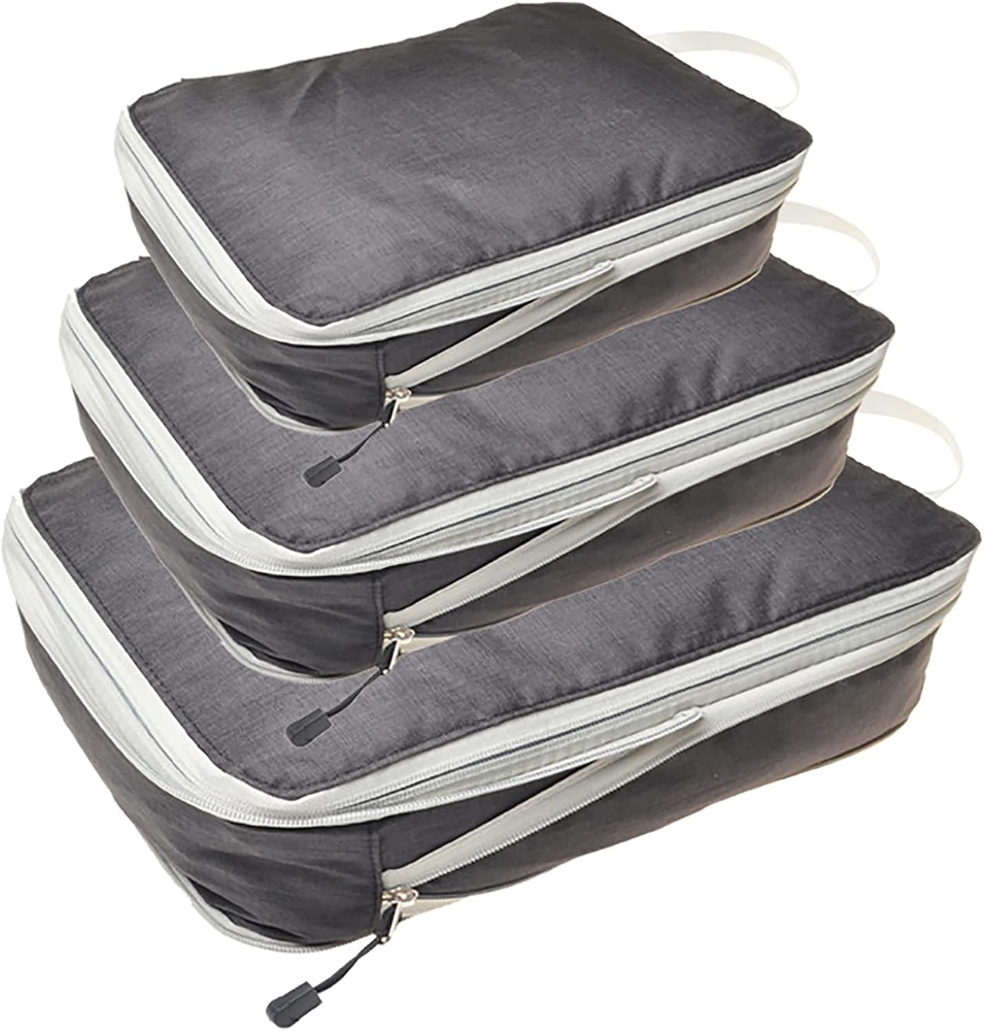 Compression Packing Cubes Travel 3 Set Packing Cubes Luggage Packing Organizers Travel Accessories Compression Packing Cubes for Suitcases,Black