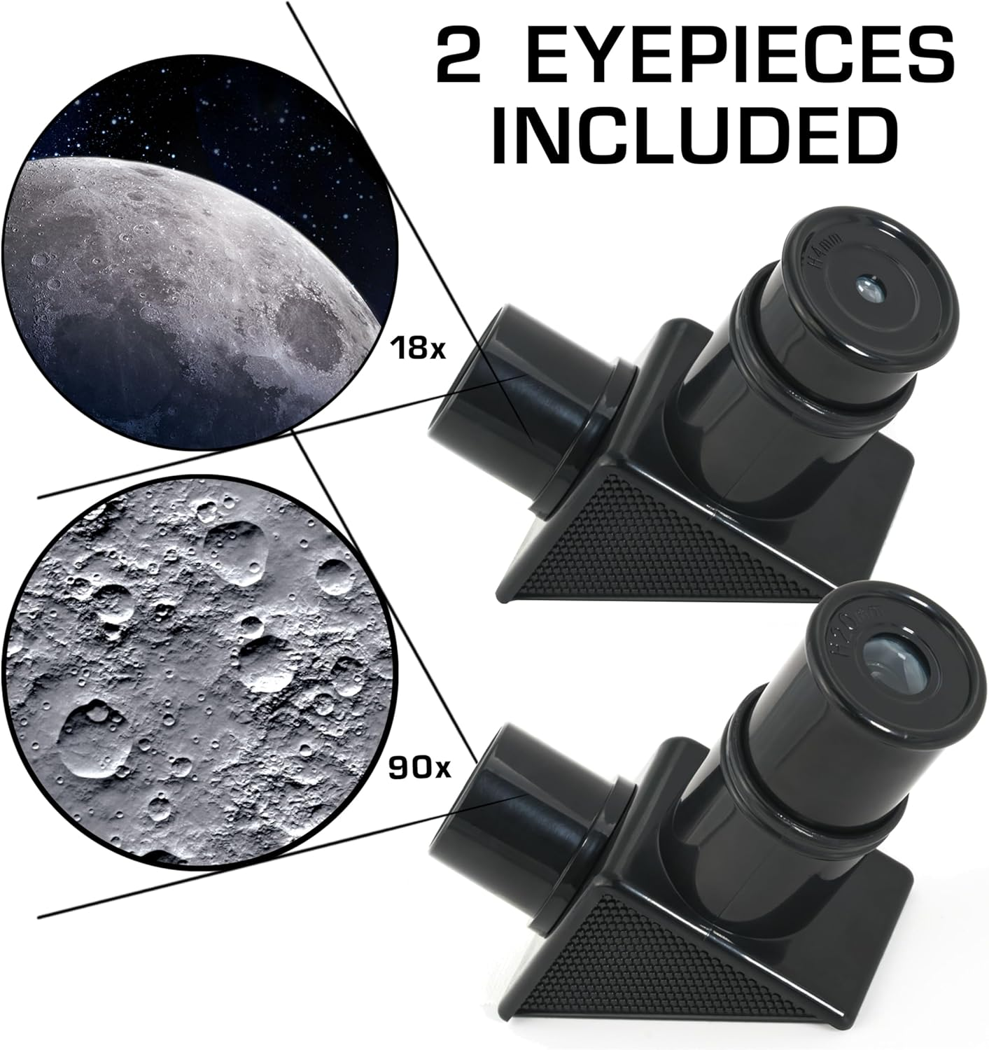 NASA Lunar Telescope for Kids &ndash; 90X Magnification, Includes Two Eyepieces, Tabletop Tripod, and Finder Scope- Kids Telescope for Astronomy Beginners image number 3