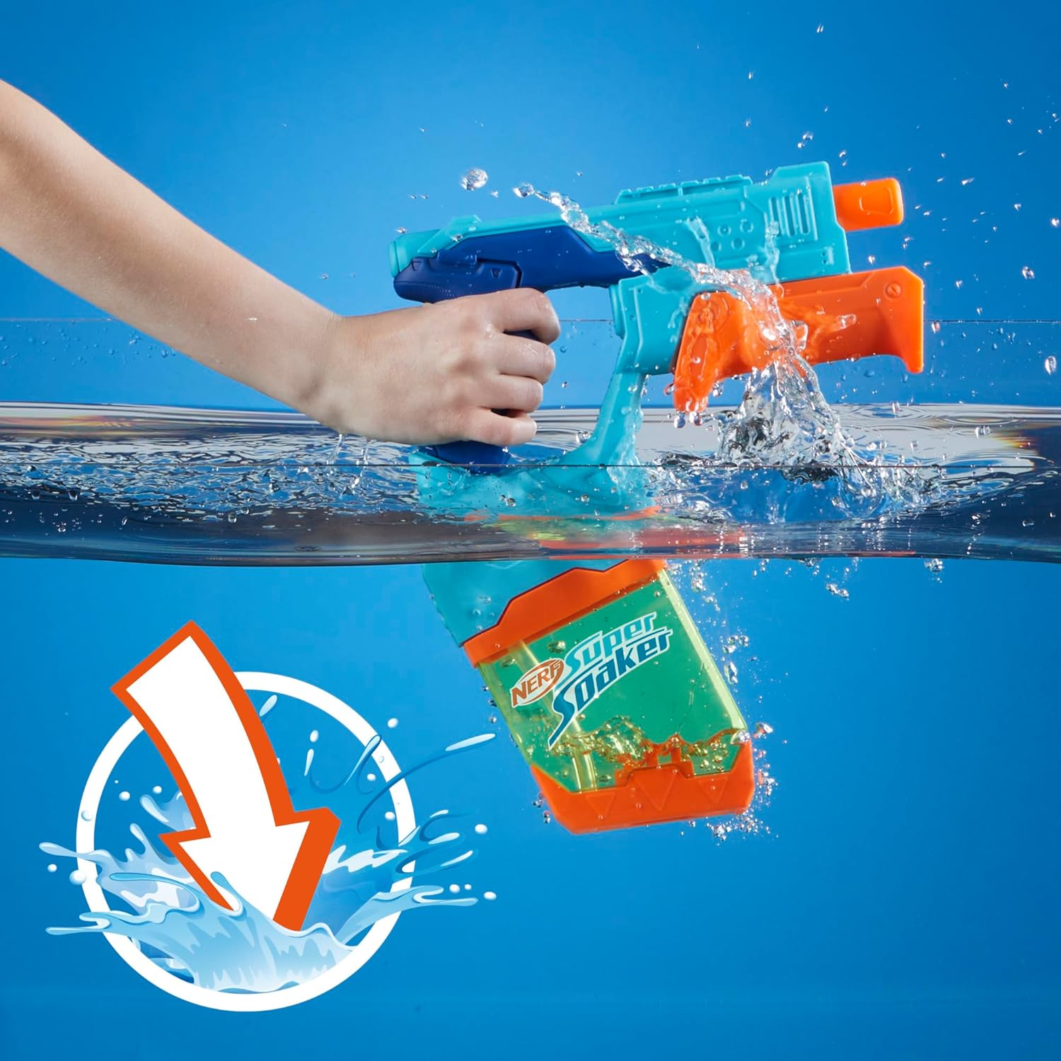 Nerf Super Soaker Dunk-Fill 2-Pack, 2 Water Blasters, Easy Instant Fill Tanks, Just Dunk & Go, 10.1 Fluid Ounce Tanks, Water Toys, Ages 6+ image number 1