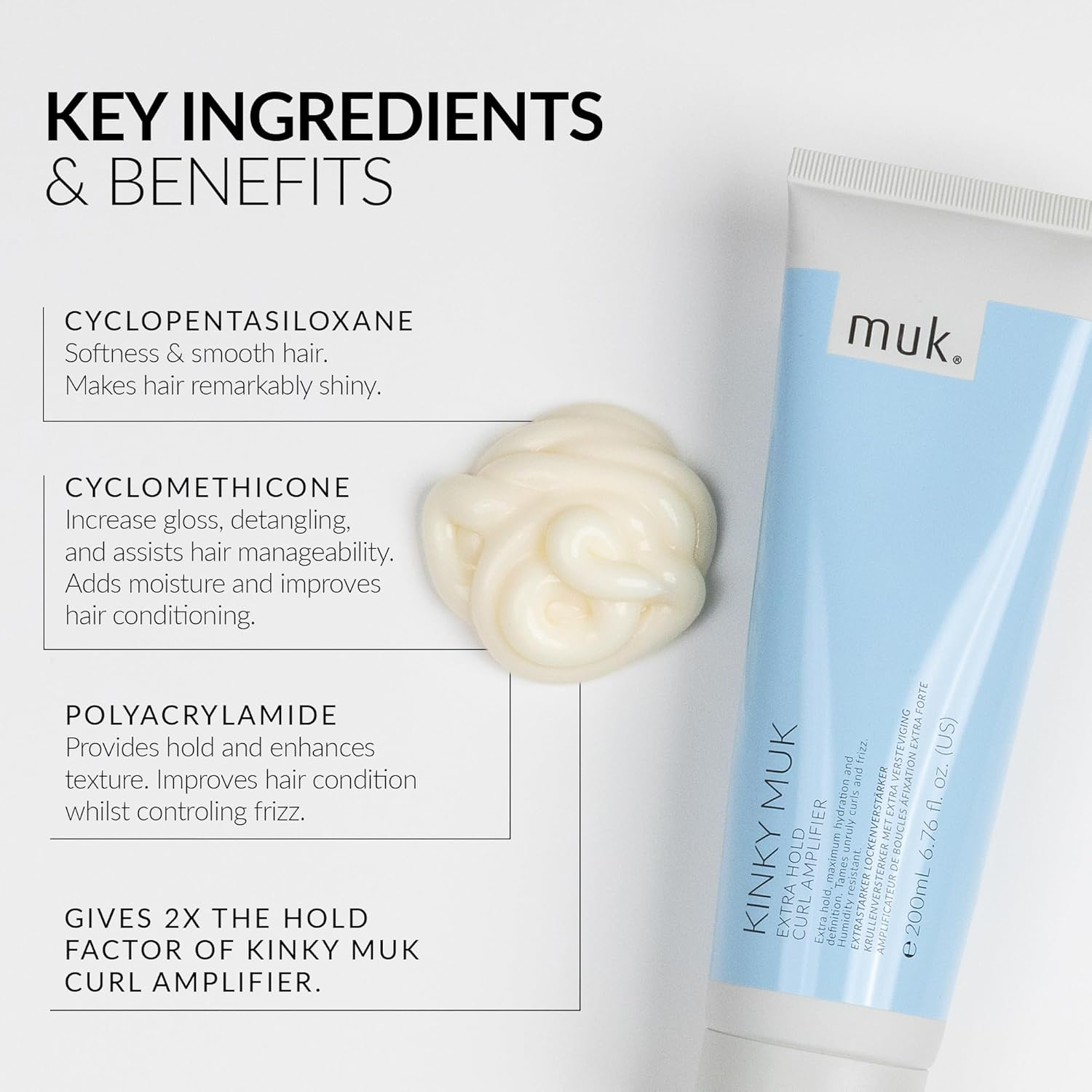 Muk Kinky Muk Extra Hold Curl Amplifier and Kinky Muk Curl Leave in Moisturiser Duo Pack image number 5