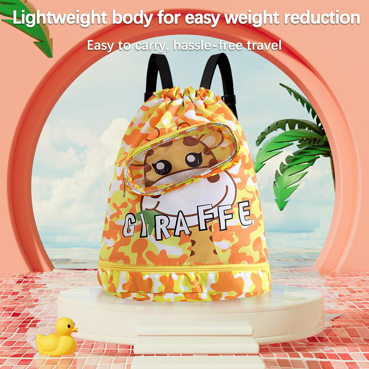 Kids Swimming Bag，Double-Layer Swimming Bag Kids Waterproof，Dry and Wet Storage Bag Adjustable Strap, Waterproof Compartment Design，Perfect Children'S Swimming Equipment Backpack. image number 1