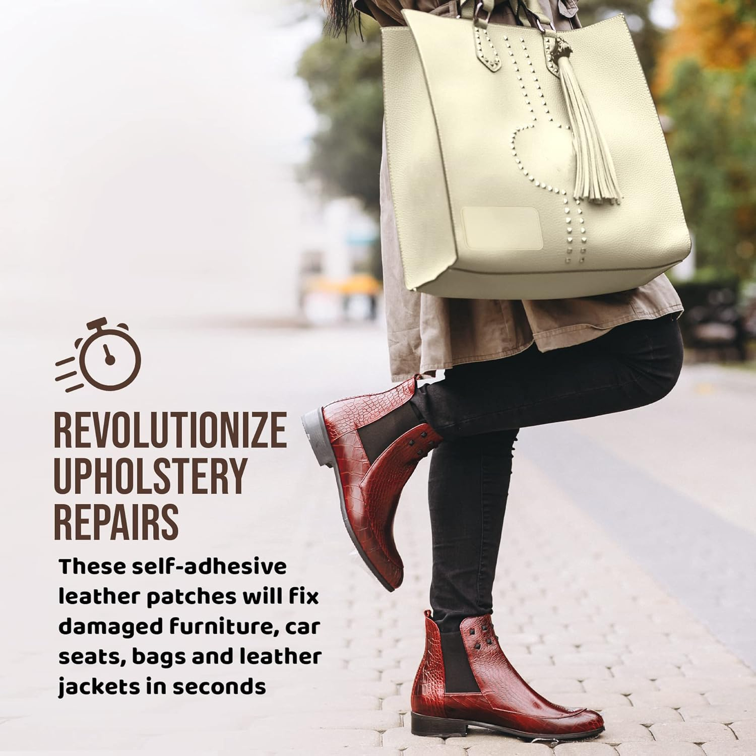 Mastaplasta Premium Leather Repair Patch - Black 10Cm X 6Cm (4In X 2.4In). Your Instant Stick-On Upholstery-Quality Repair for Sofas, Car Seats, Handbags, Jackets & DIY