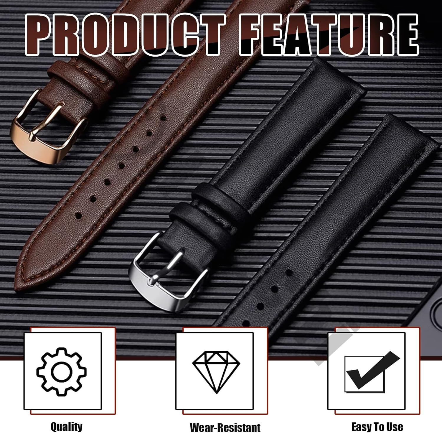 Hilitchi Black Leather Strips, 1 Inch Wide 78.7 Inch Length Double Sided Faux Leather Strips Flat Leather Straps Faux Leather Strips PU Leather Strips Belts for DIY Craft Projects