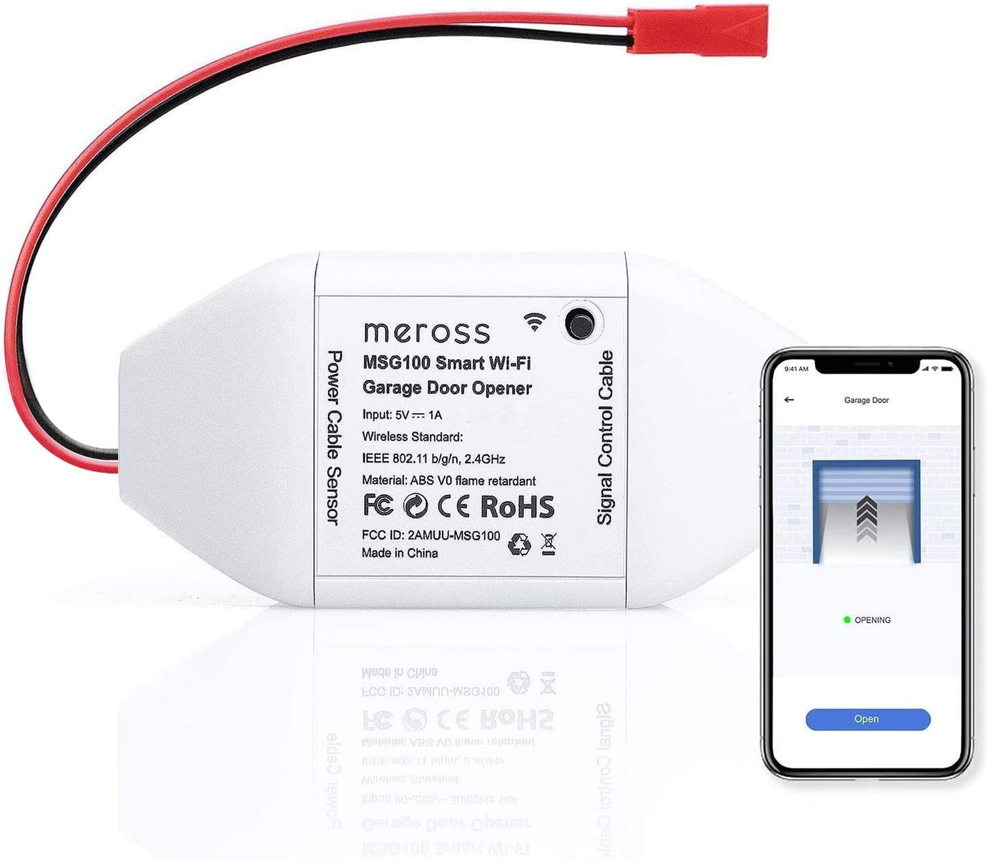 Meross Smart Wi-Fi Garage Door Opener Remote, APP Control, Compatible with Alexa, Google Assistant, No Hub Needed image number 1