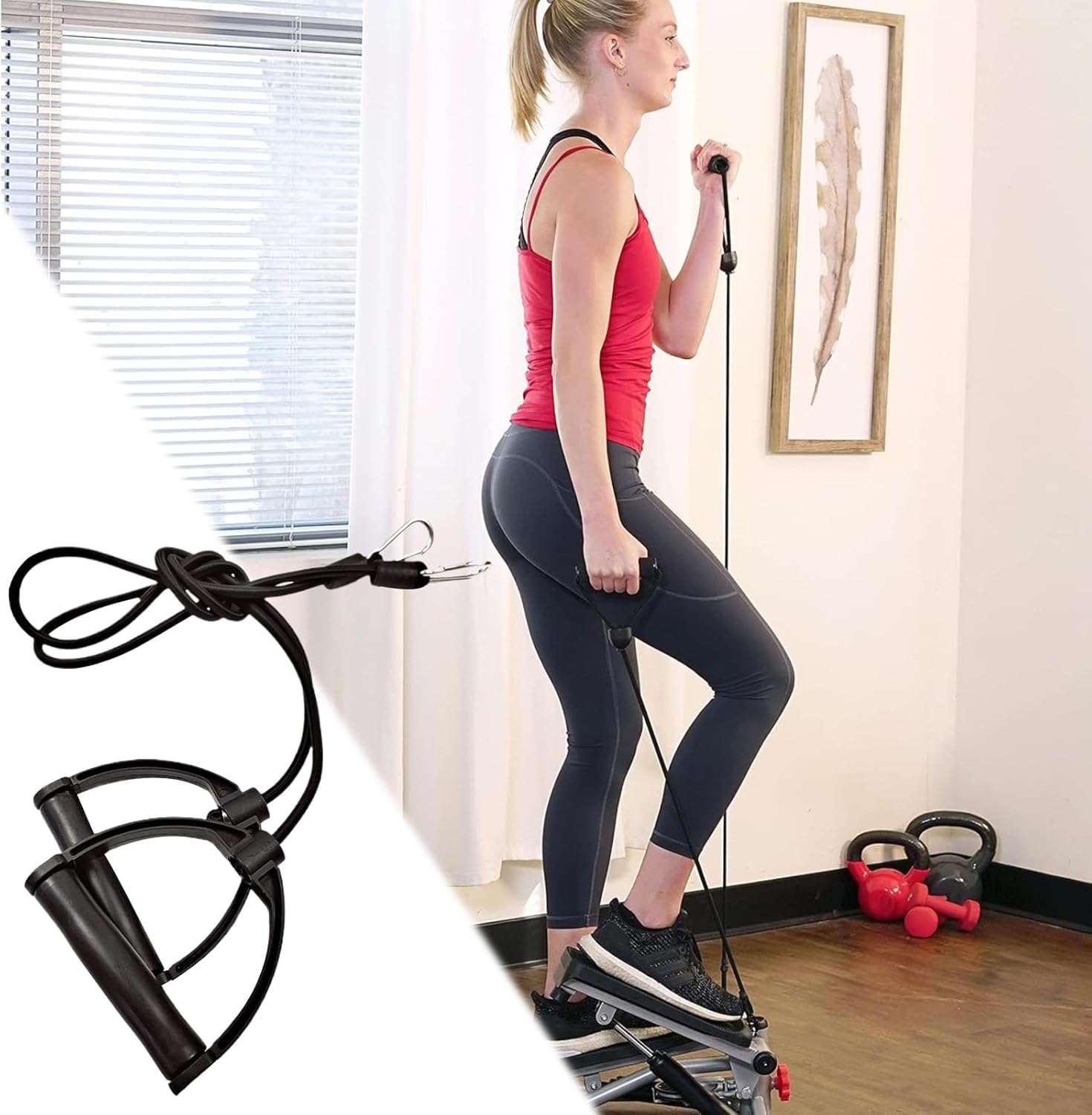 Resistance Plate Bands - Resistance Bands with Handle | Vibration Straps | Multifunctional Ergonomic Band Workout | Household Exercise Supplies | Exercise Supplies for Strength Muscle Training image number 5