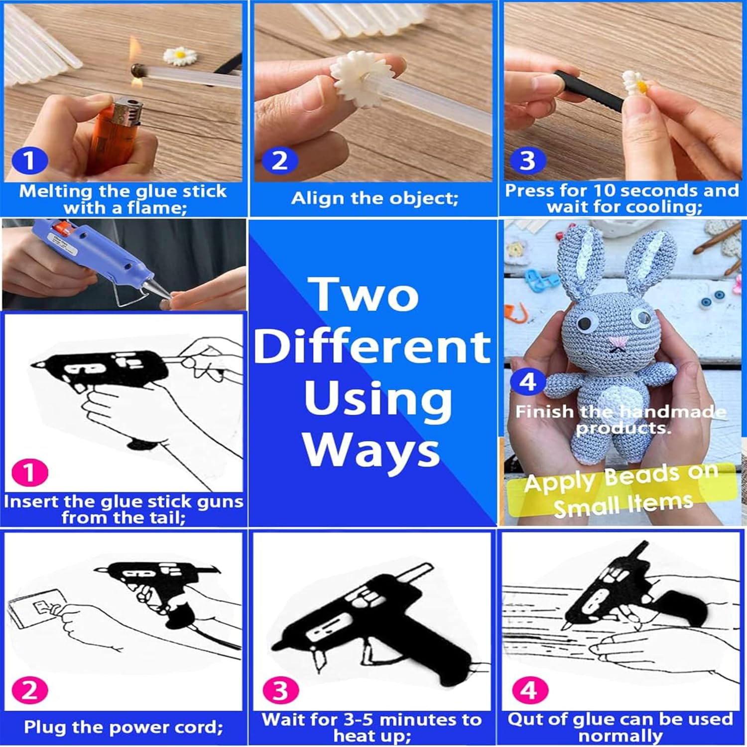 50 Pcs Hot Glue Sticks,Dent Repair Tool Glue Gun Sticks,High Temperature Resistant White Transparent Glue Stick for Art,Craft,Diy and Most Gluing Projects,Compatible with Most Hot Glue Guns image number 3