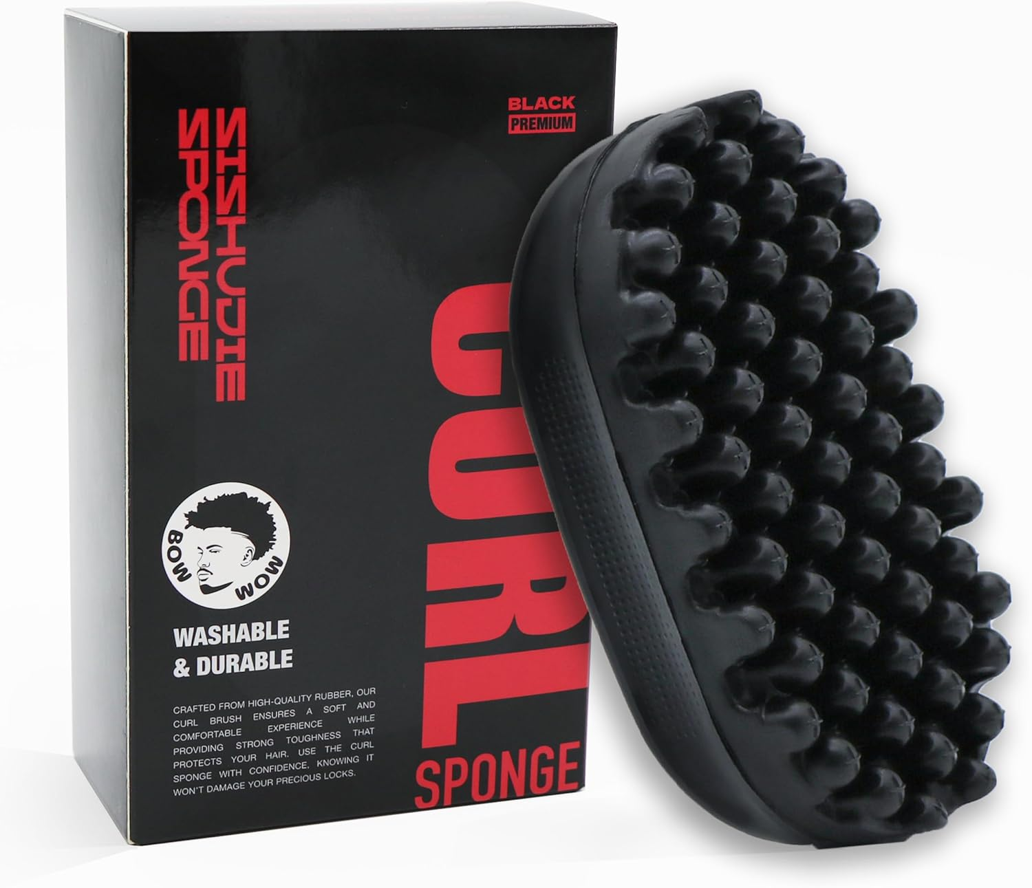Sishujiesponge Curl Defining Brush for Curly Hair Wet, Bounce Curl Brushes, Curly Hair Brush with Sponges, Hair Sponge for Barbers,Very Suitable for African Rolls, 1 Pack.