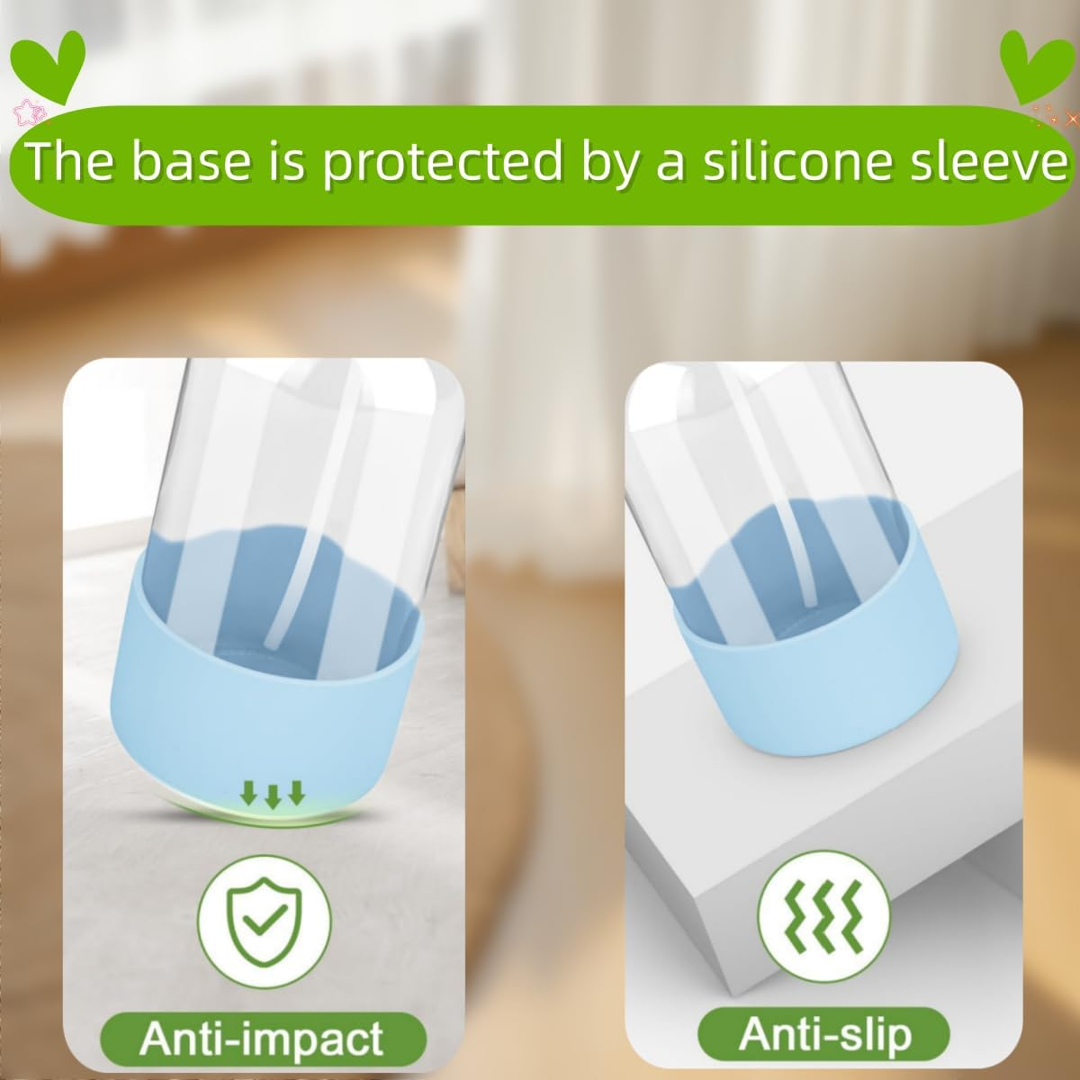 3 Pcs Glass Spray Bottles, Protected by Silicone Sleeves - Refillable to 17 Ounces, Square Adjustable Nozzles for Cleaning Solutions, Essential Oils, Hair Styling (Blue, Pink, Yellow)