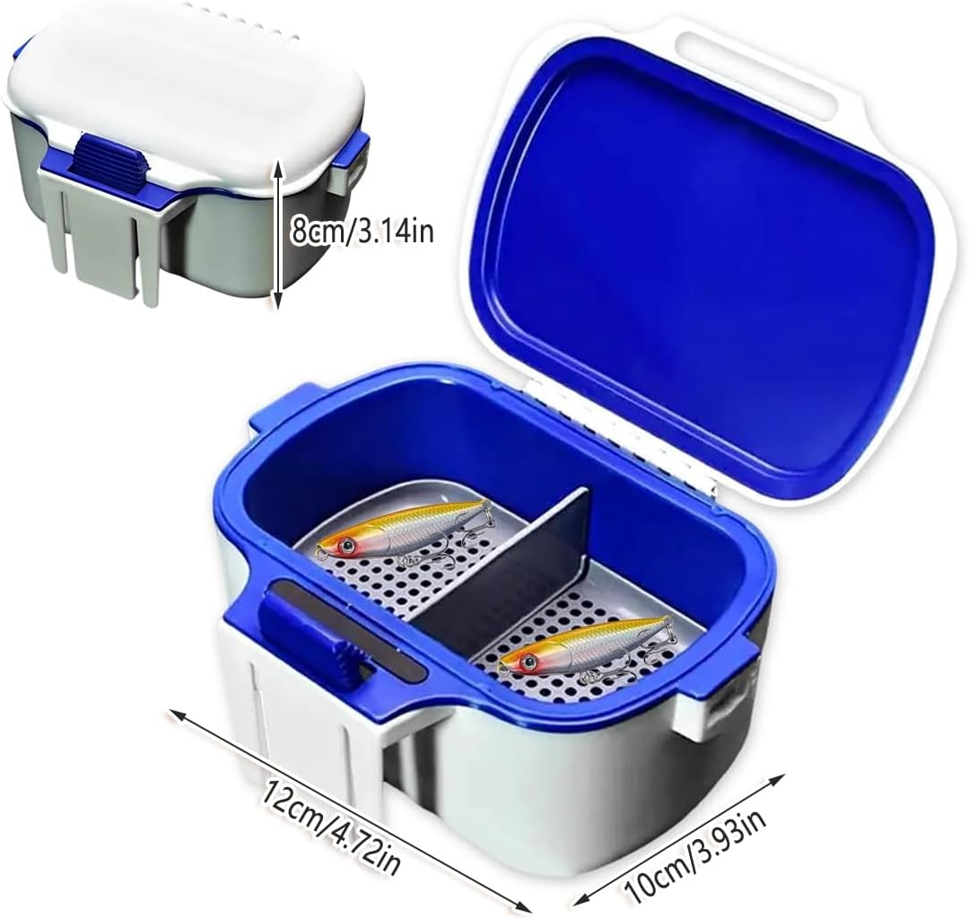 AIMALL Portable Fishing Live Bait Box with Moisturising Design, Heat Preservation, and Dual Compartments for Earthworms and Red Bugs, Compact Size 5.5X3.9X3.1In - Yellow image number 5