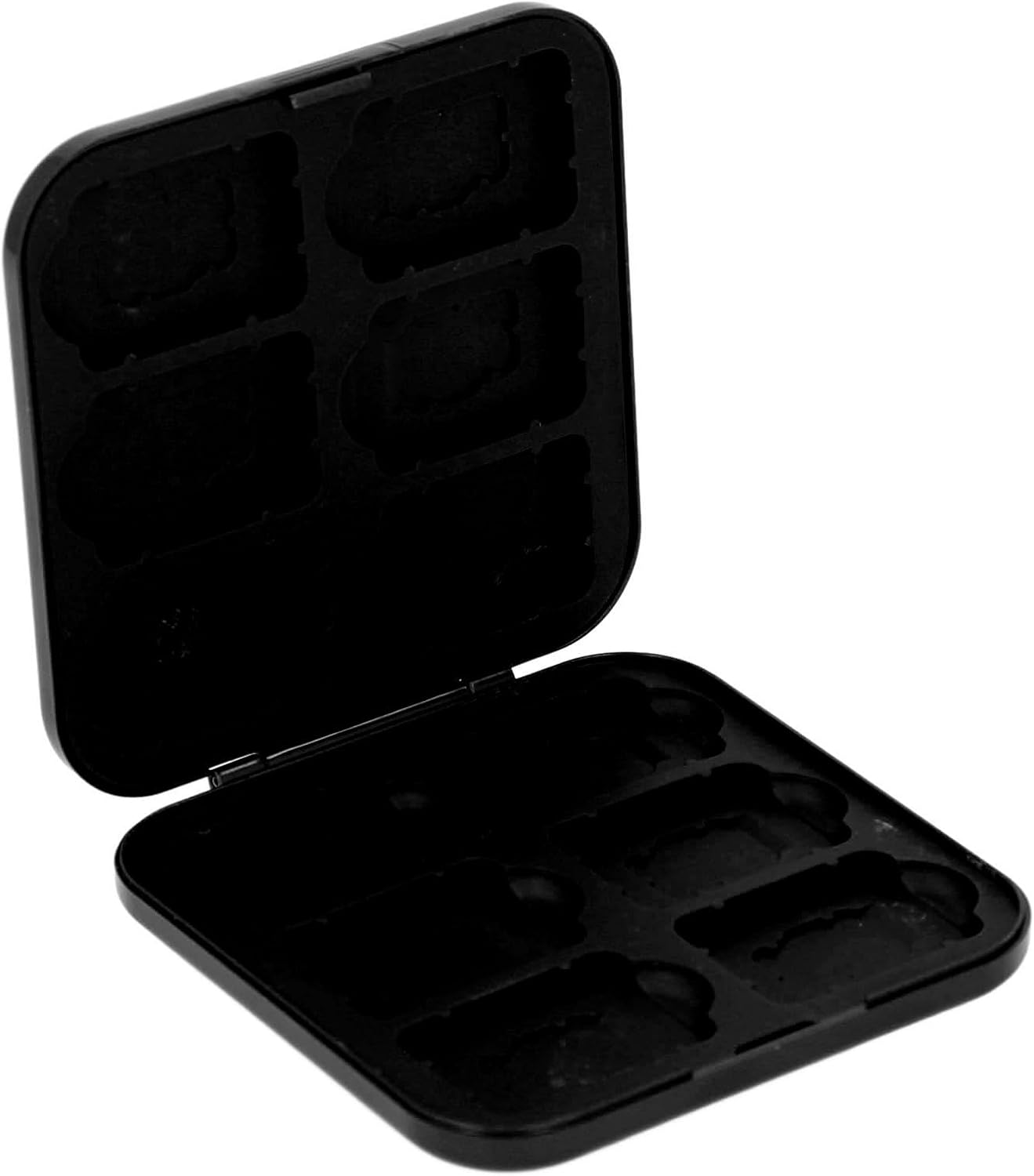 12,Game Card Case,12 Cartridge Slots Silicon Holder Storage, Game Card,Sdhc Card,Memory Card, with Hard Game Case,For Applicable Scope. (Black)