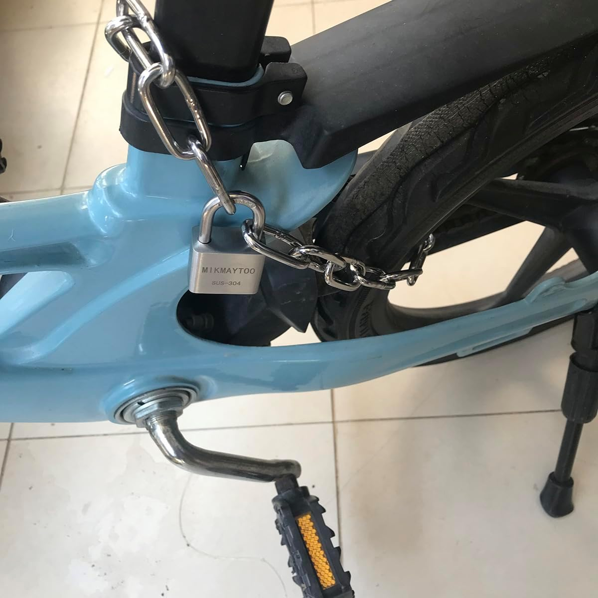 Bike Chain Lock, Gate Chain Lock, 304 Stainless Steel Materials. No Rust, Corrosion Resistance, Premium Case-Hardened Security for Motorcycles, Bike, Generator, Gates,Outdoor (20 INCH Chain Lock) image number 6