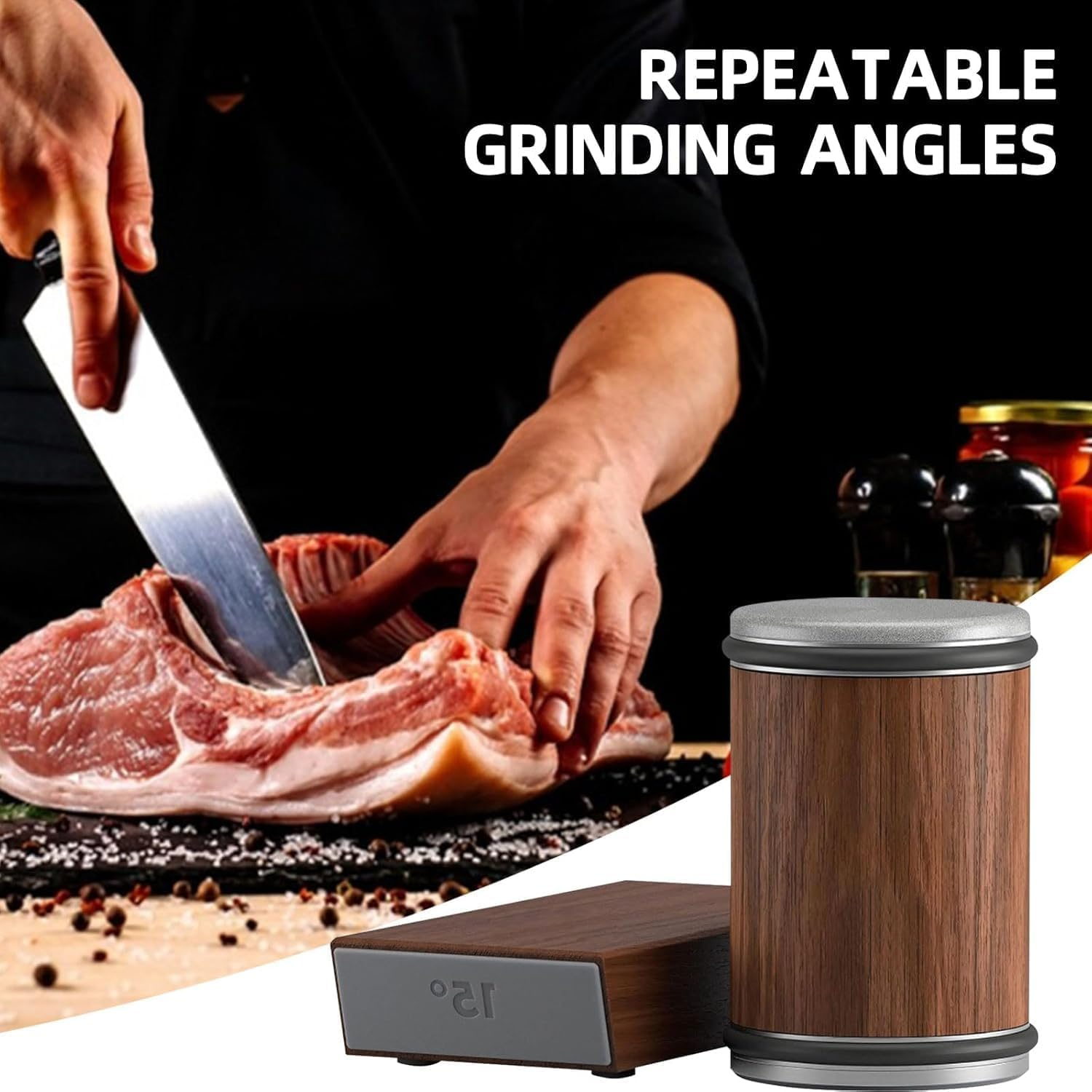 Tumbler Rolling Knife Sharpener, 15-20 Degree Sharpening, Alloy Steel, Brown image number 3