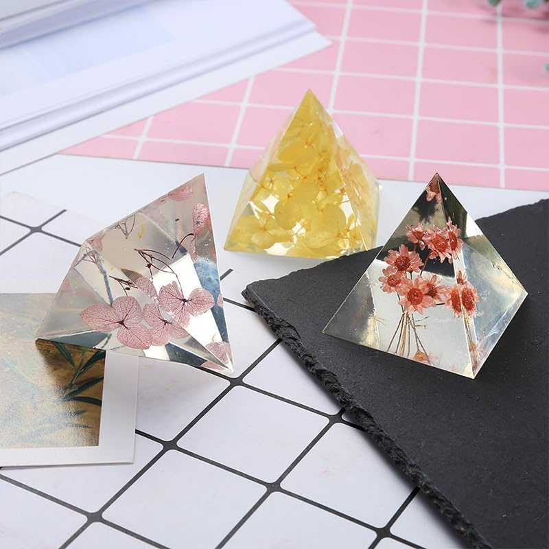 5Pcs Pyramid Silicone Moulds for Resin 3D Pyramid Resin Moulds Silicone Epoxy Molds for DIY Art Craft Making Jewelry Ornaments Homer Decor image number 4