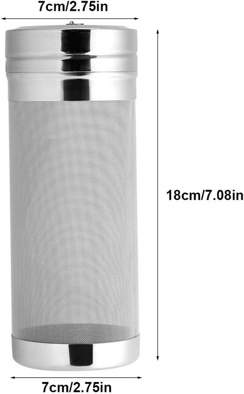 Stainless Steel Mesh Beer Filter, 300 Micron Homebrew Hops Tea Kettle Brew Filter Reusable Beer Dry Hopper Filter for Milk Cold Brew Wine Coffee Grain 2.75 X 7.08Inch image number 4