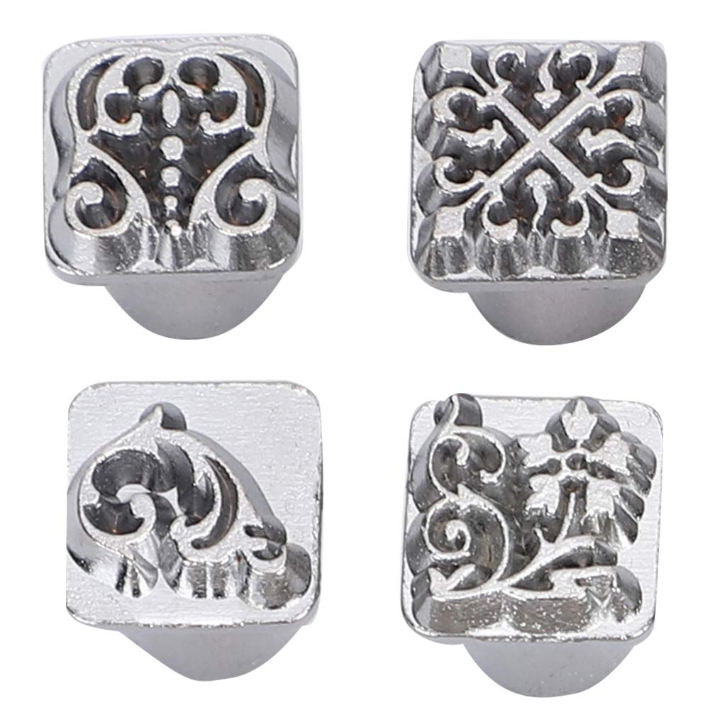 Fdit 12Pcs Leather Stamping Tool Set, Zinc Alloy Craft Stamp Punch for Leatherworking, DIY Embossing & Pattern Making | with Comfort Grip Handle for Belts, Wallets & Journals