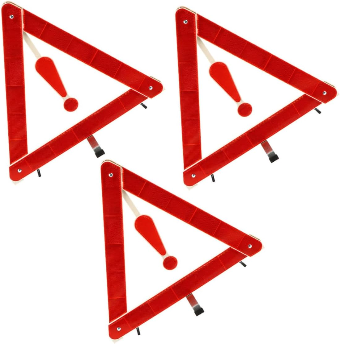 ABOOFAN 3Pcs Reflective Triangle Warning Signs Foldable Road Safety Triangles Emergency Roadside Safety Kit for Vehicles Truck Accessories image number 3